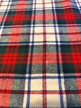 Vintage fine Plaid Red, Green, Blue, White. 66 x 56. Box XX
